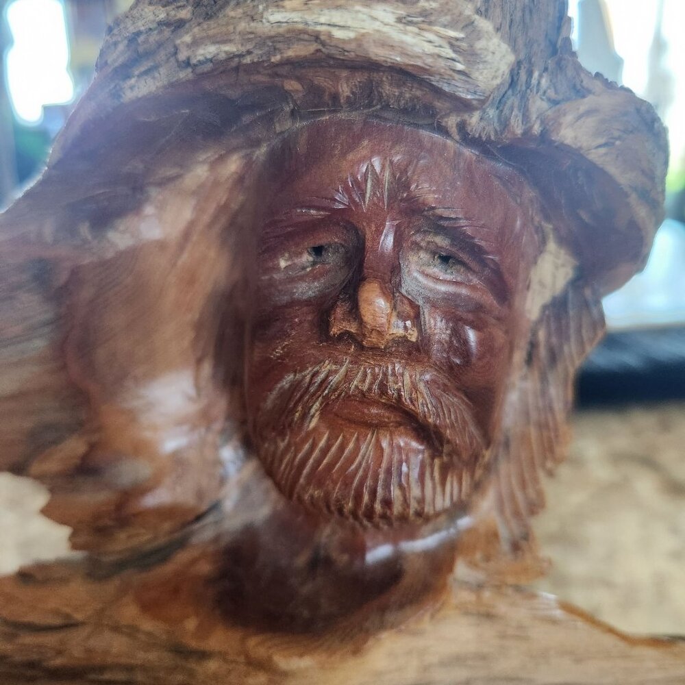 Vintage Aboriginal Wood face carving, Made in Australia in 92'